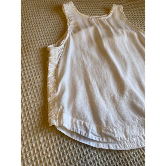 Bella Dahl High Neck Whight Classic Tank W/ Side Button Detail - Picture 4 of 9